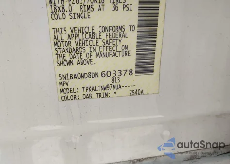 2013 Nissan Armada Sv from USA, damaged, VIN 5N1BA0ND8DN603378